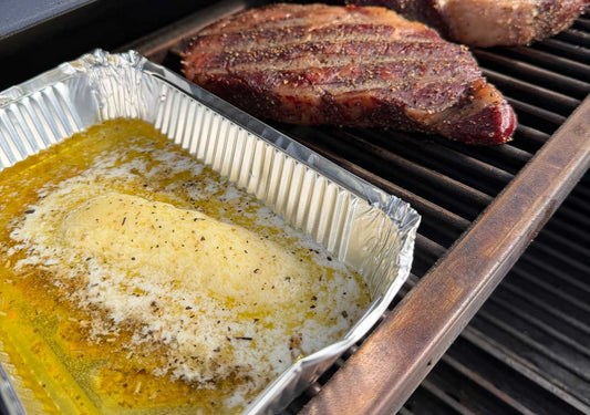 Reverse-Seared Ribeye with Pellet-Smoked Butter
