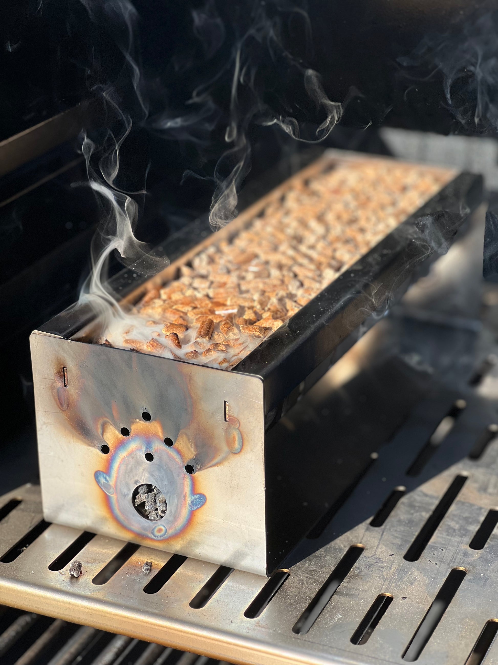 Pellet box for smoker best sale